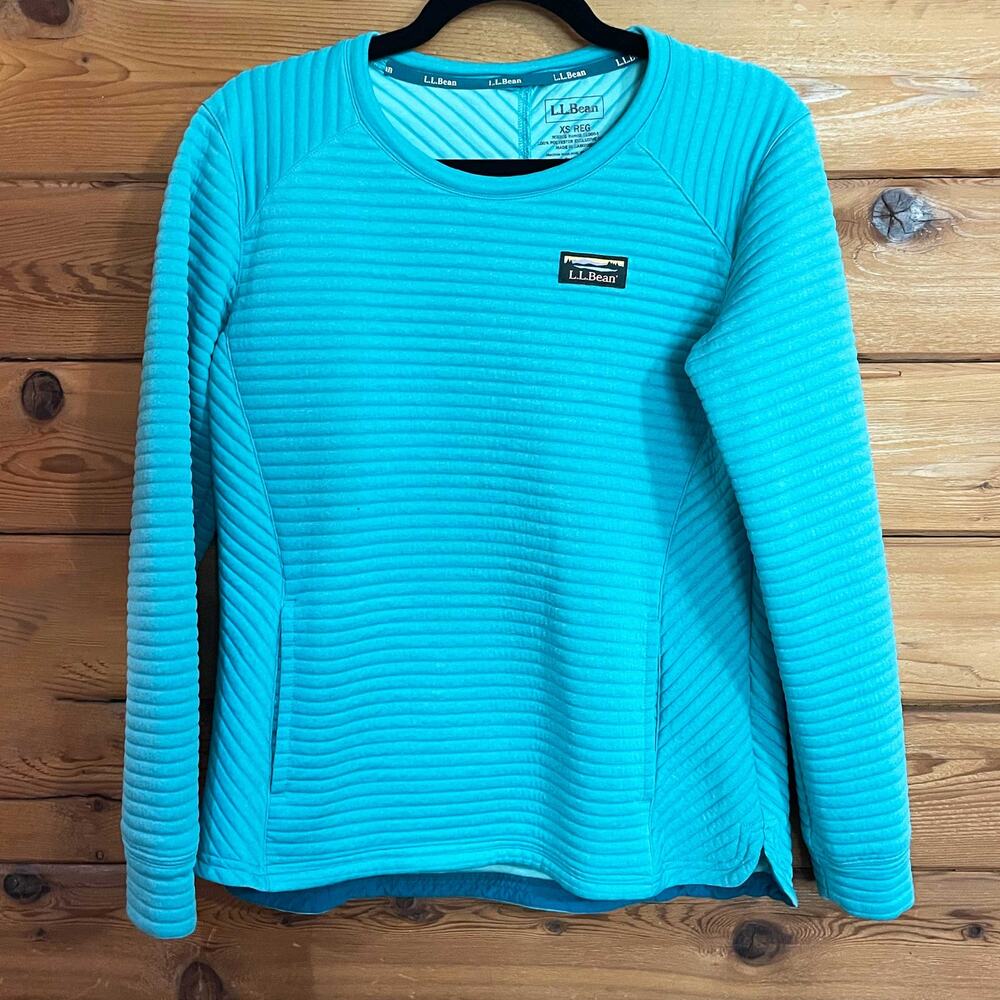 L.L Bean Airlight Knit Crewneck Pullover Women's Teal Sweater XS